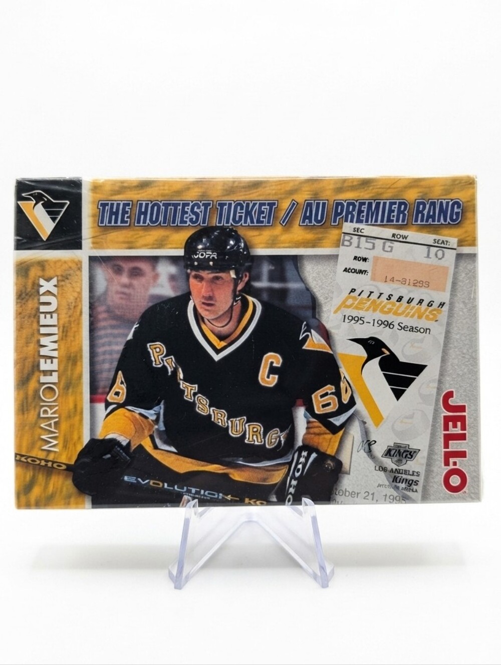 SEALED 1995 Jell-O Mario Lemieux Pittsburgh Penguins 🐧 Chocolate Swirl Vintage